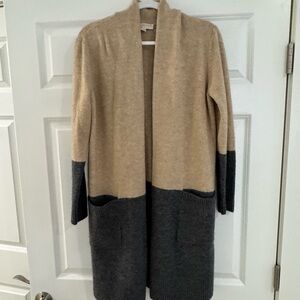 Michael Kors Beige and Charcoal Cardigan